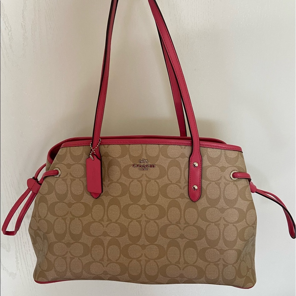 COACH Pink Signature drawstring tote (pre-loved)
